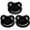 Black, variant on CutiePlusU Adult Sized Pacifier Dummy for Adult Babies Large Shield - 3 Pack Black