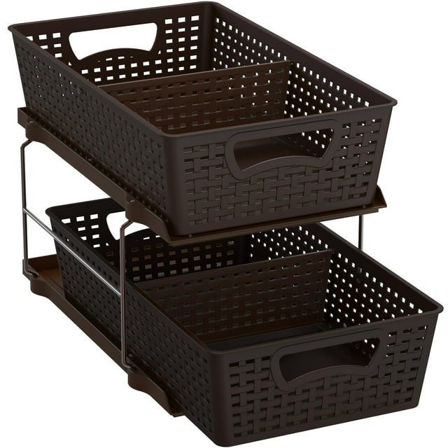 Organizador de baño Simple Houseware de 2 niveles, marrón