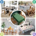 thumbnail image 4 of Green Christmas Snowflake Pattern Rectangle Tablecloth 60"x84",Waterproof Polyester Rectangle Table Cloth, Wipeable Spillproof Polyester Tablecloth for Dining, Camping, Indoor and Outdoor, 4 of 5