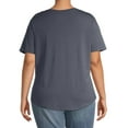 thumbnail image 4 of Terra & Sky Women's Plus Size Short Sleeve V-Neck T-Shirt, 4 of 11