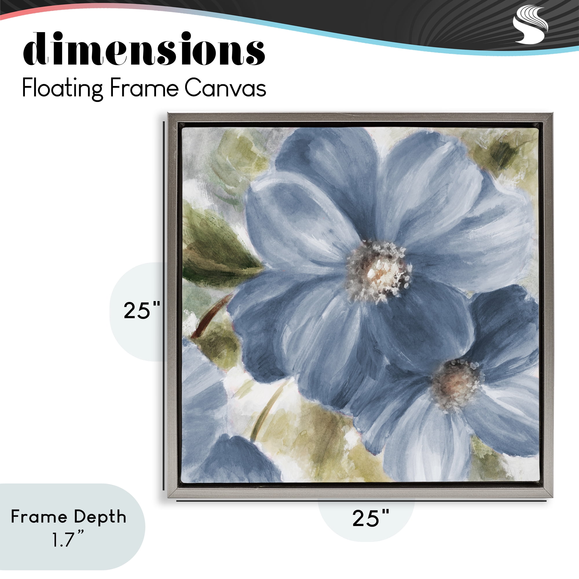 Stupell Industries Walk in Blue Beauty Gray Framed Floater Canvas Wall Art, design by Lanie Loreth