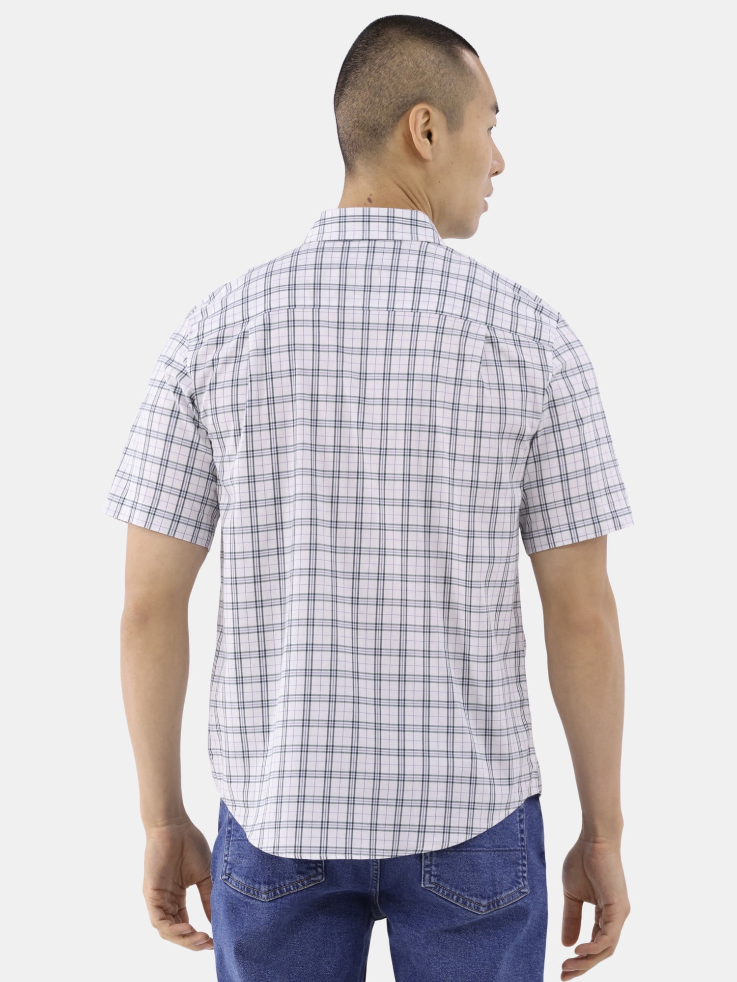 George Men's & Big Men's Short Sleeve Poplin Button-Up Shirt, Sizes S-3XL