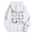 thumbnail image 7 of Wovix Women's Hoodie Rose Letter Print Hooded Pullover with Pocket Sweatshirt Long Sleeve for Daily, 7 of 7