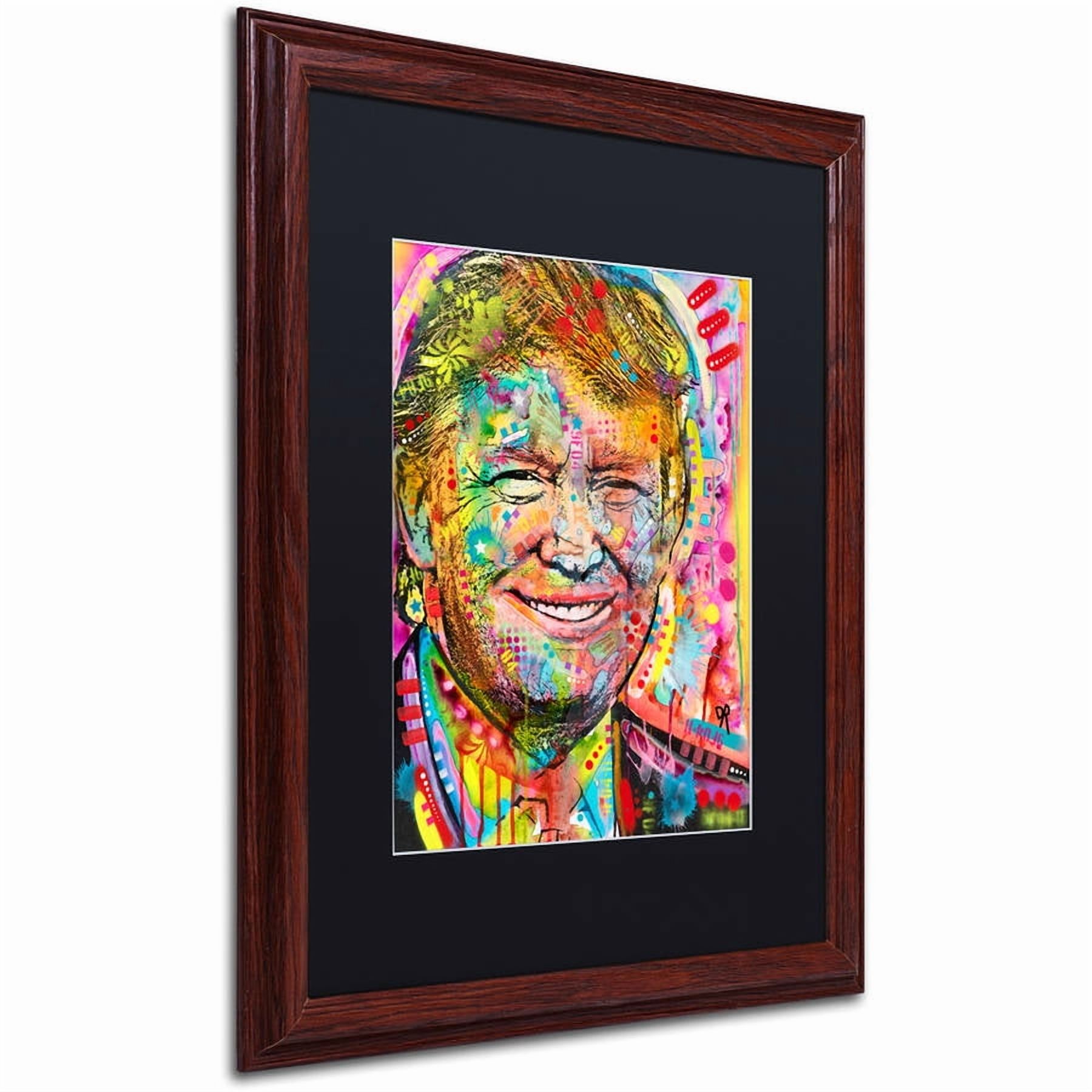 Trademark Fine Art "Trump" Canvas Art by Dean Russo, Black Matte, Wood Frame