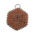 thumbnail image 2 of Depurador de cota de malla de hierro fundido para lavar platos con inserto de silicona, depurador de acero, cepillo limpiador de sartén flexible para Naranja BLESIY Limpiador de hierro fundido, 2 of 8