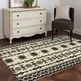thumbnail image 4 of Black Khaki Boho Area Rugs Collection 2.7'x5', Vintage Ethnic Tribe Abstract Art Retro Non Slip Indoor Rectangle Throw Runner Rug Floor Mat Carpet for Living Room Dining Table Bedroom Nursery, 4 of 9