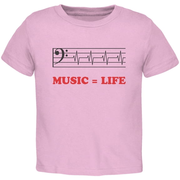 Music=Life Bass Clef Light Pink Toddler T-Shirt - 3T