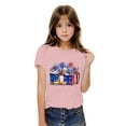 thumbnail image 5 of Jinhomg Summer Shirts for Girls 2025, Fashion America Flag Patriotic Tees Casual Short Sleeve 4th of July Tops Toddler Kids Holiday Party Clothes Pink 3 Years, 5 of 9