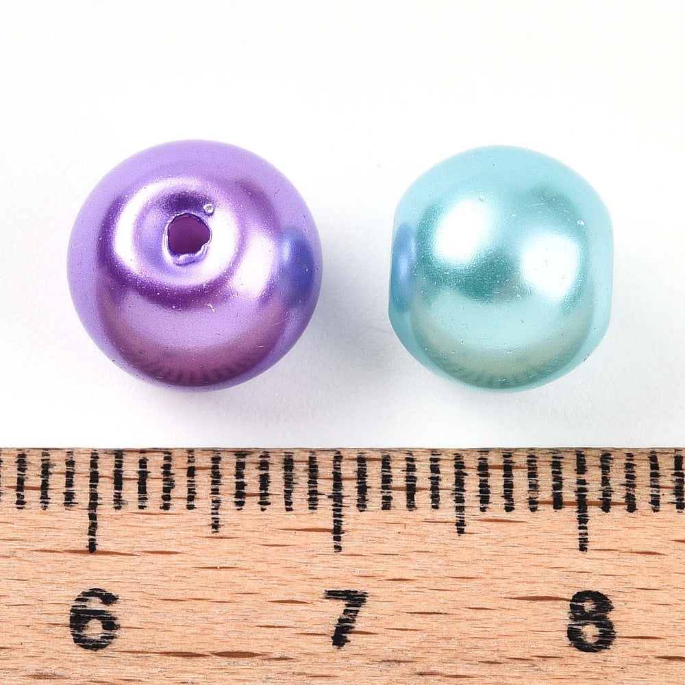 1000gs Baking Painted Pearlized Glass Pearl Beads Round Mixed color 9~10mm Hole: 1~1.5mm about 820pcs/1000g