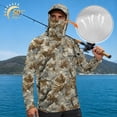 thumbnail image 2 of SEANATIVE Sun Protection Fishing Shirts for Men Long Sleeve Hooded Rash Guard Men's Outdoor Fishing Apparel for Swimming Surfing Kayaking Hiking, M, Hunting Forest Camouflage, 2 of 7