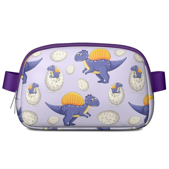Sporty Dino Belt Bag for Running - Waterproof Fanny Pack with Vibrant Baby Dinosaur Pattern, Lightweight Hands-Free Waist Pack for Jogging & Outdoor Sports