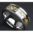 thumbnail image 2 of Wedding Ring Men & Women. 8mm Silver Tungsten Band Yellow Gold Celtic Knot, 2 of 3