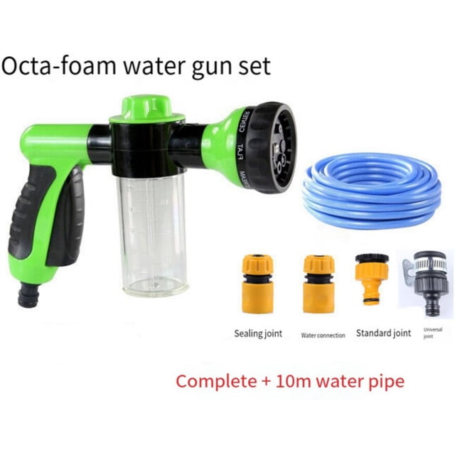 Fiudx Accesorio de Manguera de Ducha para Mascotas, Rociador de Boquilla Resistente, Ocho Patrones de Rociado, Dispensador de Espuma, Herramienta para Bañar Perros, Uso En Exteriores, Ayuda para El L