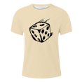 thumbnail image 1 of Huesdet T-Shirts Graphiques pour Hommes à Manches Courtes, Col Ras du Cou, Chandail Décontracté Texturé, T-Shirts (Beige, G), 1 of 6