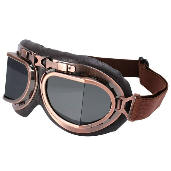 WORGEOUS Motorbike Riding Windproof Goggles Protective Glasses Copper Plating Anti-Fog Goggles (Grey)