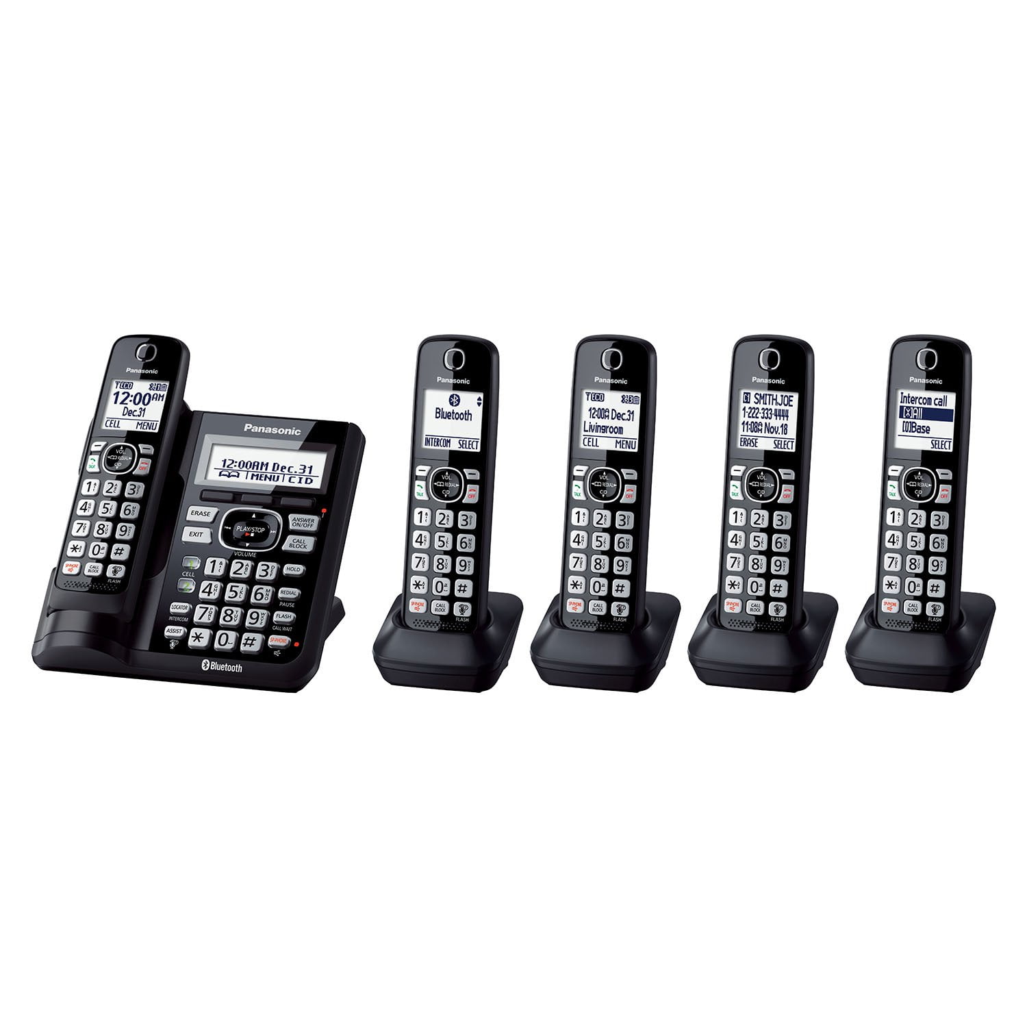 Panasonic 5 Handset Cordless Phone with Link2Cell KX-TG785SK1