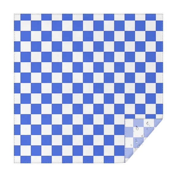 Blue and White Checkered Pattern Square Tablecloth,Waterproof Square Table Cover,Wipeable Spillproof Washable Table Cover for Home Kitchen Party Decor 42"X42"(107x107cm)