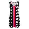thumbnail image 2 of Dots and Stripes Sleeveless U-Neck Fake Two Piece Dress luxury evening dress woman for wedding luxury woman evening dress, 2 of 6