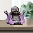 thumbnail image 4 of Estatua de Buda BLESIY 3 Uds cerámica riendo Pequeño Maitreya Estatuilla Adornos, 4 of 4