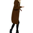 thumbnail image 4 of BOBOGOJP Long Hoodies for Women Zip Up Double Zipper Fleece Jacket Tunic Sweatshirts Fall Winter Fashion Clothes Coffee for Size S, 4 of 8