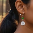 Delight Jewelry Green Beaded Bracelet and Earring Set, featuring Silver ...
