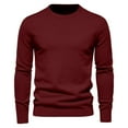 thumbnail image 3 of Hrsba Mens Crewneck Sweater Long Sleeve Solid Color Loose Knit Pullover Warm Base Layer Knit Sweater Men Casual for Fall Winter, 3 of 3