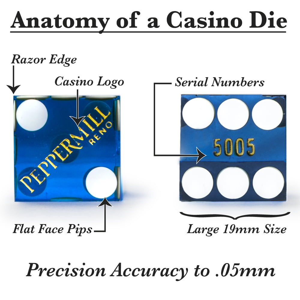 of Peppermill 19 Mm Official Blue Casino Dice Pair 2 