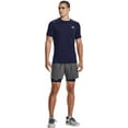 thumbnail image 2 of Under Armour Men's HeatGear Compression 6\&q; Shorts (Midnight Navy/White, XLT), 2 of 3