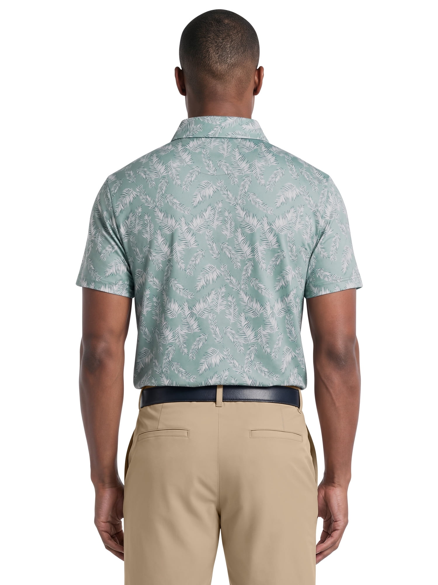 Ben Hogan Performance Men's & Big Men's Fall Leaf Print Short Sleeve Polo Shirt, Sizes S-4XLT