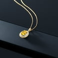 thumbnail image 5 of Gem Stone King 14K Yellow Gold Pendant 1.45 Ct Oval Yellow Citrine White Diamond, 5 of 5
