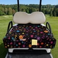 thumbnail image 2 of COEQINE Golf Cart Seat Cushion Cover, Portable Design Folds with Handle, Universal Fit Quilted Comfort Padding with 4 Pockets, for 2/4 Person Seats, Colorful Hippie Flower Musical Notes, 2 of 8