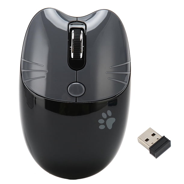 BT5.1 or 2.4GHz Wireless Mouse, Silent Click, Adjustable DPI, Auto Sleep, Office Mouse for Girls, Work, Family, School, Cafe, Black and Gray
