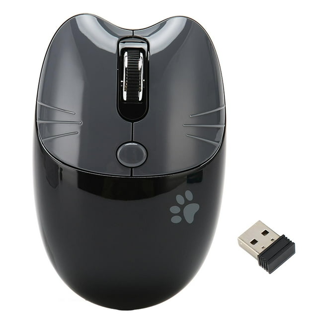 BT5.1 or 2.4GHz Wireless Mouse, Silent Click, Adjustable DPI, Auto Sleep, Office Mouse for Girls, Work, Family, School, Cafe, Black and Gray