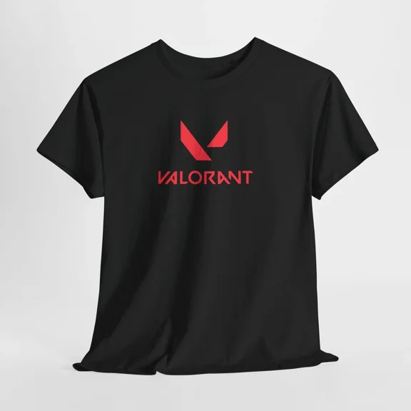 Reprint Rare Valorant Black T-Shirt – Unisex Gamer FPS Logo Tee for Men or Women