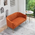 thumbnail image 6 of SEYNAR Modern Velvet Bucket Loveseat,Upholstered Barrel Accent Sofa and Couch for Living Room,Bedroom,Office, 6 of 10