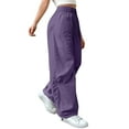 thumbnail image 5 of Audhol Lounge Pants Women, Women's Bottom Sweatpants Joggers Pants Workout High Waisted Yoga Pants with Pockets Wide Leg Joggers for Women Dark Purple L, 5 of 8