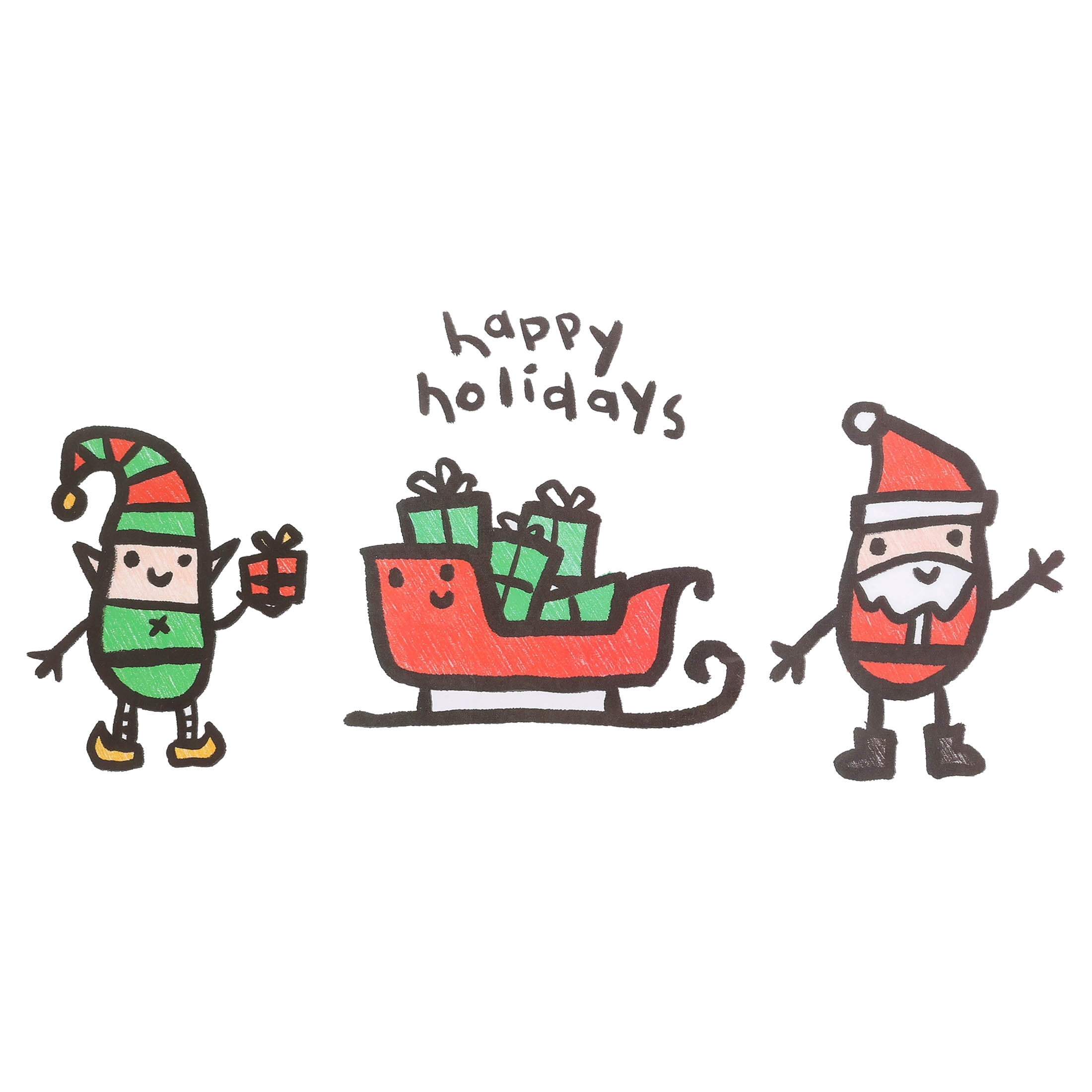 Stick Figure Christmas Window Clings, Multicolor, 10.8" x 16.8", by Holiday Time