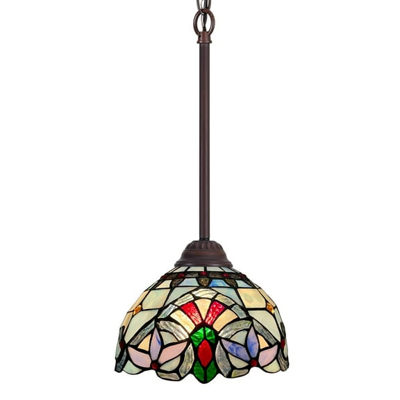Tiffany Mini Pendant Light for Kitchen Island Dining Room Traditional Handicrafts Antique Stained Glass Hanging Light