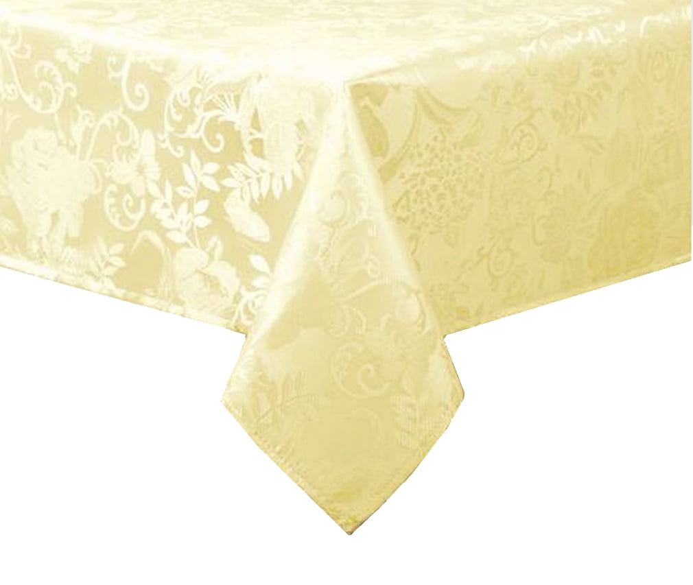 Yellow Arabella Damask Fabric Tablecloth 60 X 102 Rectangle Oblong Walmart Com Walmart Com