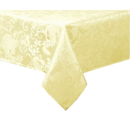 yellow damask tablecloth fabric rectangle oblong arabella