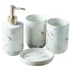 thumbnail image 2 of Juego de Accesorios de Mostrador de Baño, de Jabón Dispensador de Loción con Patrón de Mármol de Cerámica, Construcción Blanco 4 piezas Macarena Plato de jabón de baño, 2 of 7