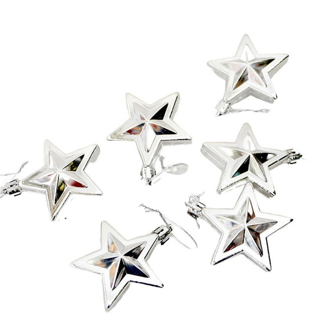 Wosthever Paquete de 6 accesorios de adorno colgante para decoración de estrellas de árbol de Navidad Type6 NO6