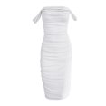 thumbnail image 6 of Elegant Dresses for Women Wedding Guest Dresses for Women Summer Off The Shoulder Ruched Bodycon Dresses Sleeveless Sexy Party Club Midi Dress, 6 of 6