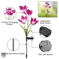 thumbnail image 3 of Luxtrada Outdoor Solar Stake Lights - 2 Pack Solar Powered Lights with 8 Lily Flower, Multi-color Changing LED Solar Stake Lights for Garden, Patio, Backyard, 3 of 7