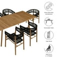 thumbnail image 2 of Vienna 7-Piece Dining Set with Curved-Back Armchairs in Natural Black, 2 of 10