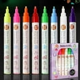 thumbnail image 6 of Byikun 8pc Colorful Luminous Highlighter Set - DIY Water-based Glow-in-the-Dark Markers for Hand Drawing, Student Graffiti, and Craft Projects, 10ml Each, Absorb Light for Long-lasting Glow, 6 of 7