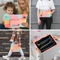 thumbnail image 3 of Rugged Case for Apple Pro 11 Inch 2024, Heavy Duty Shockproof Kickstand Handle Design with Shoulder Strap Kids Friendly Drop Protection Case for iPad Pro 11 M4 2024, Colorful Pink, 3 of 5