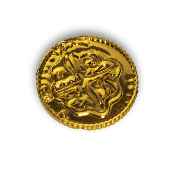 UNDERWRAPS Gold Halloween Coins - Bag Of Coins, Treasure Set, St. Patrick's Tokens, Movie Props for Men & Women, Cosplay Accessories