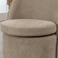thumbnail image 6 of YOUNIKE Swivel Wingback Vanity Stool, Upholstered Accent Stool, Boucle Fabric Make-up Chair, Coffee, 6 of 20