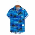 thumbnail image 3 of XUNKUSGA Men's Shirts Summer Fashion Hawaiian Button Down Shirts for Men Soft Casual Short Sleeve Beach Dress Shirts with Pockets for Lounging S-4XL Blue, 3 of 7